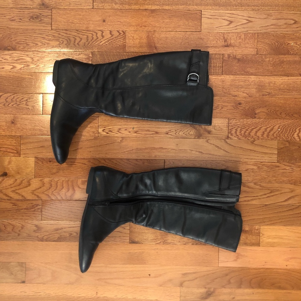 Antonio Melani Black Leather Boots 9M